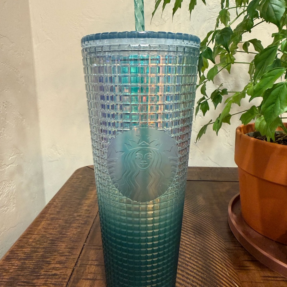 Starbucks Teal Ombre Studded Tumbler with Straw